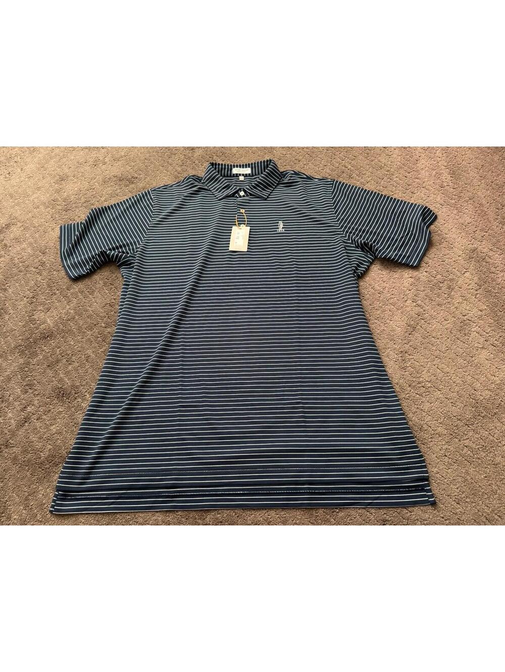 Peter Millar Men’s Navy Stripes White Polo Size XXL $108
